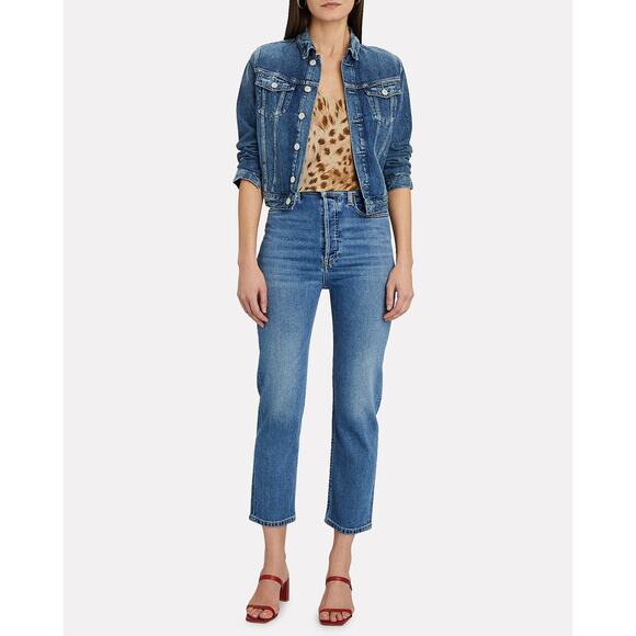 RE/DONE Women's Medium 3 High-Rise Stove Pipe Denim Jeans Size 25 NWT